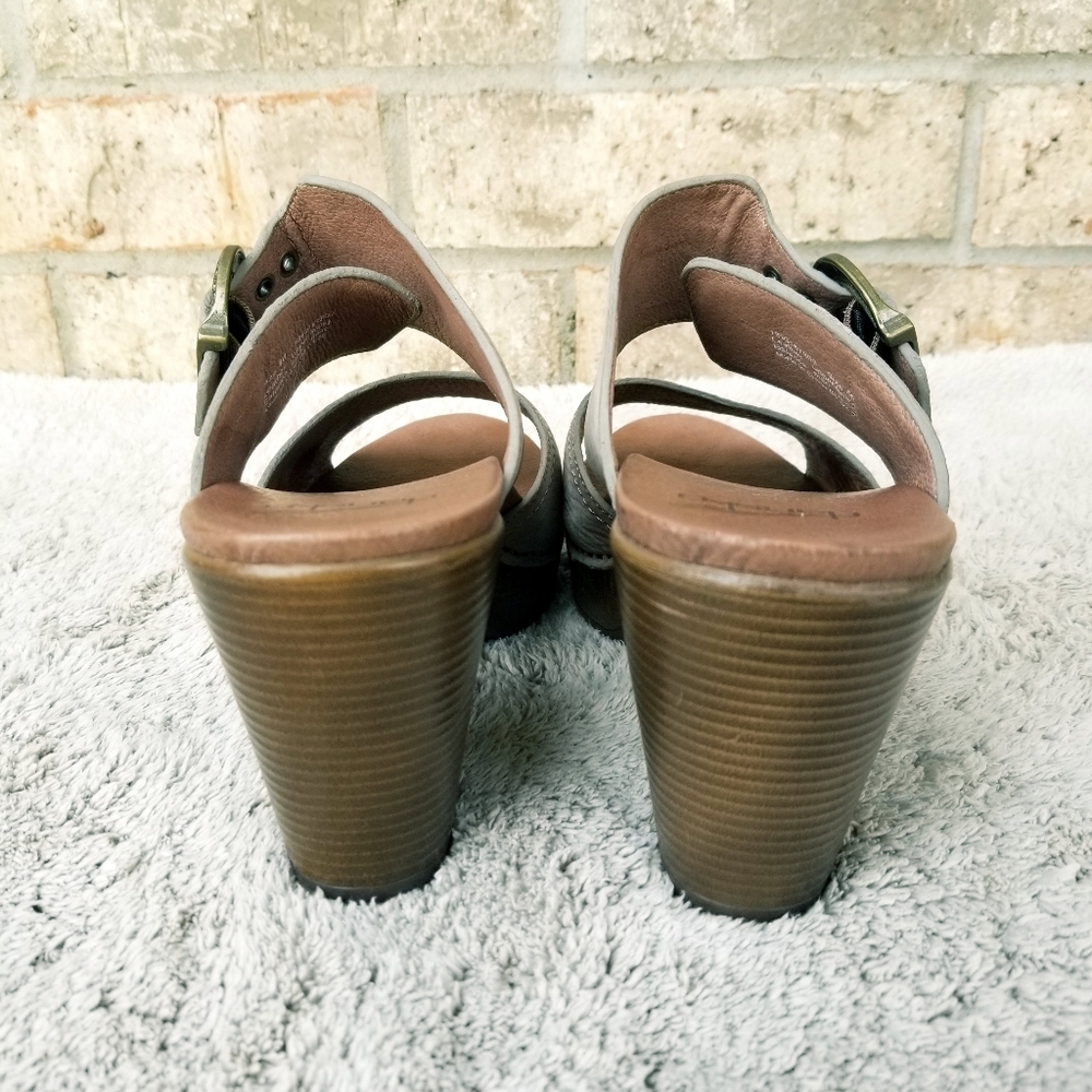 Dansko Ramona GRAY Leather Platform Slide Sandal Clog Heel (Women 9-9.5  EUR 40) - Picture 5 of 9